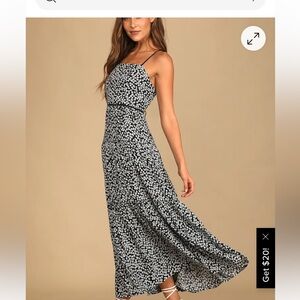 Lulu's Kind Heart Black Floral Print Tiered Lace-Up Midi Dress